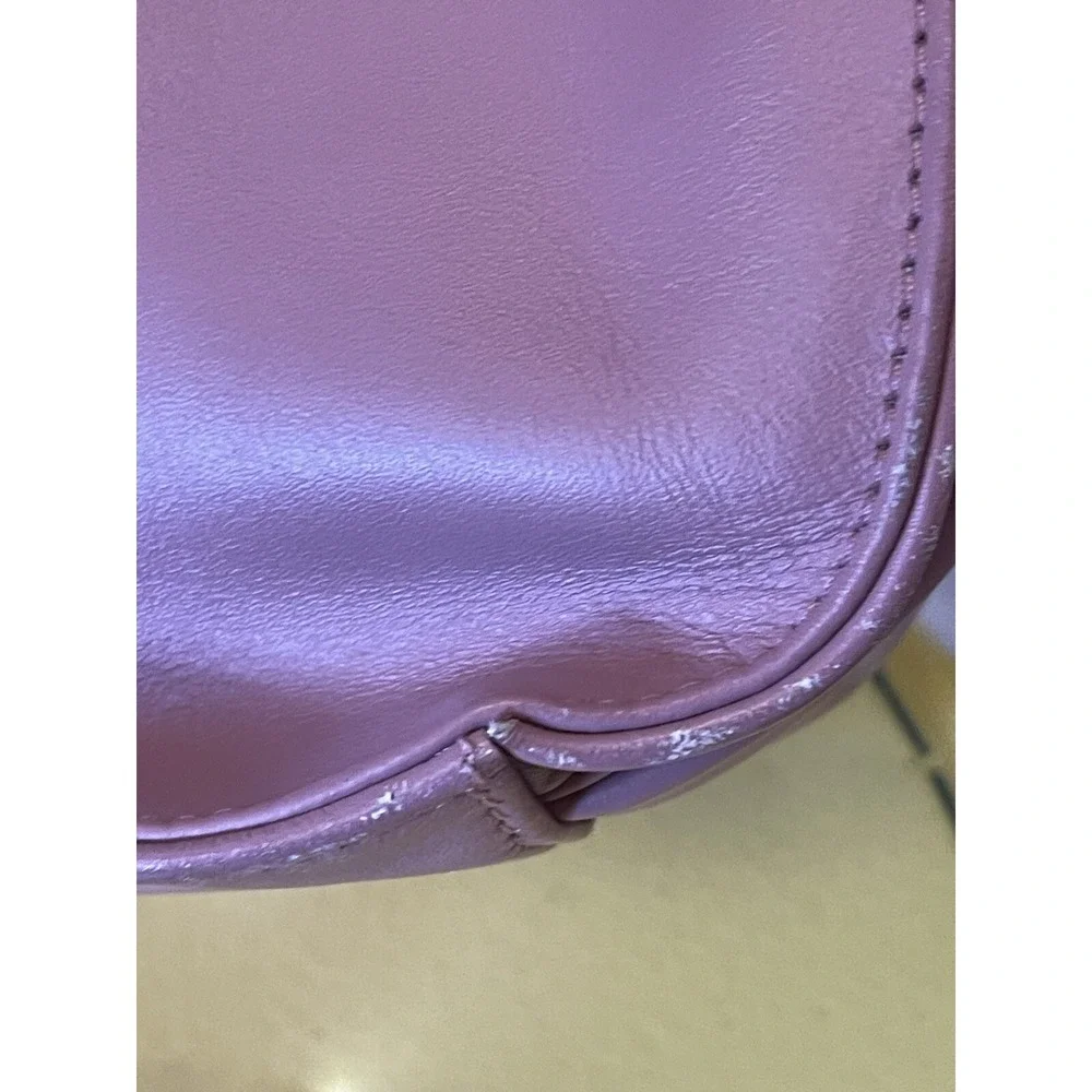 Desmo Pink Leather Handbag 2 Buckle Side Pockets Made In Italy